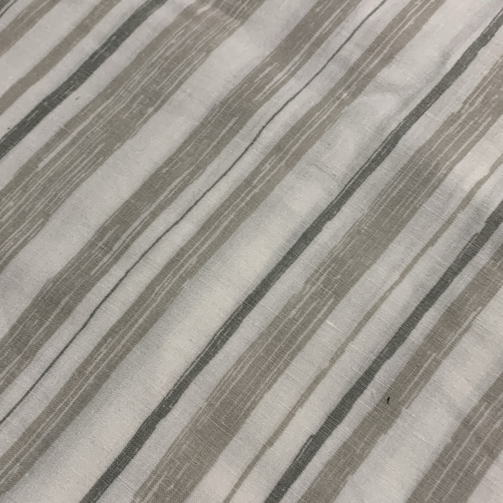 Eileen Fisher Home Garnet Hill White&Gray Striped Linen Duvet Double/Queen 88x94 - Picture 3 of 8